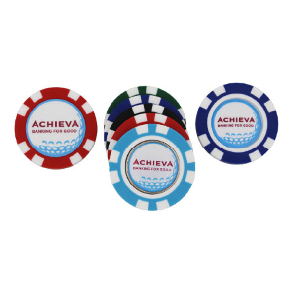 Plastic Poker Chip w/Magnetic Ball Marker