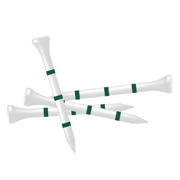 Wooden Tees - White with Green Stripes